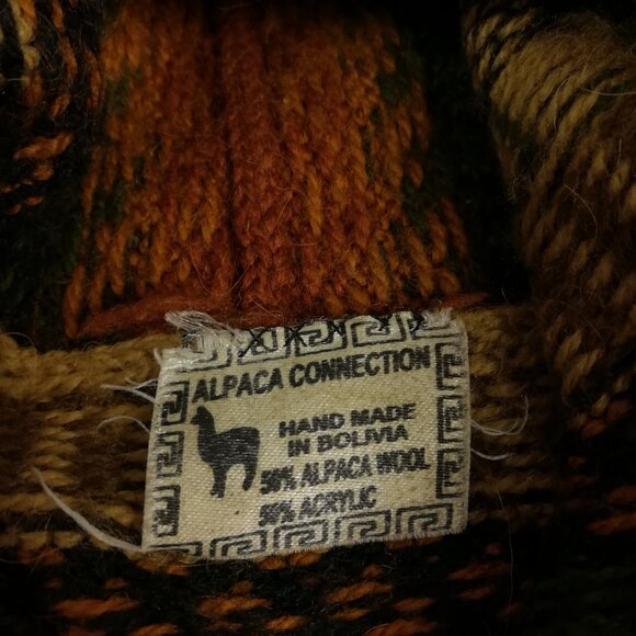 Alpaca Connection Sweater Wool Aztec Southwestern Tribal Hooded Full Zip Sz XL - Picture 3 of 9